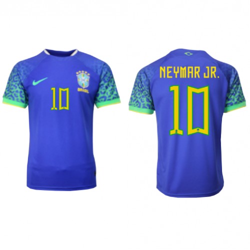Fotballdrakt Herre Brasil Neymar Jr #10 Bortedrakt VM 2022 Kortermet